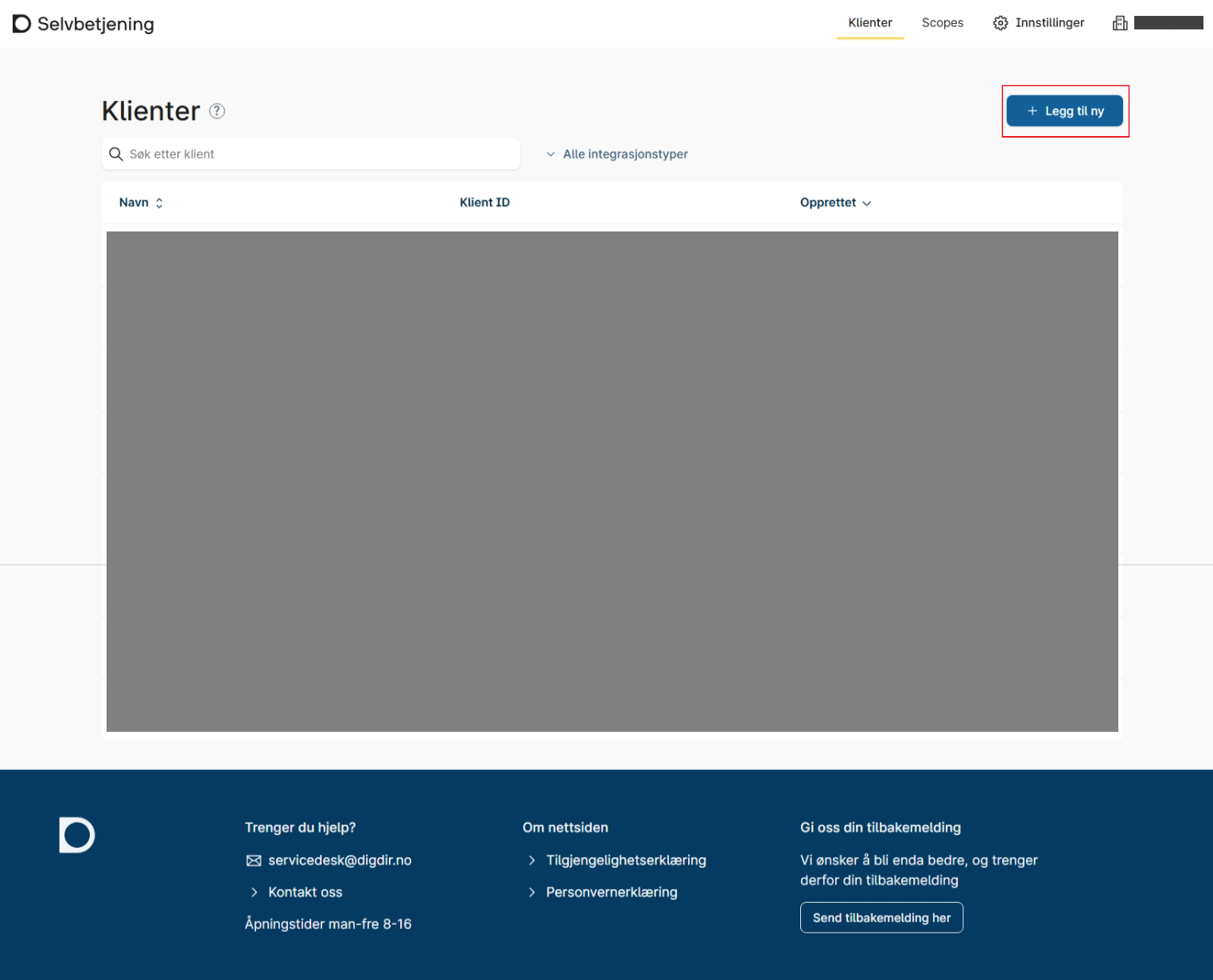 Legg til ny integrasjon.